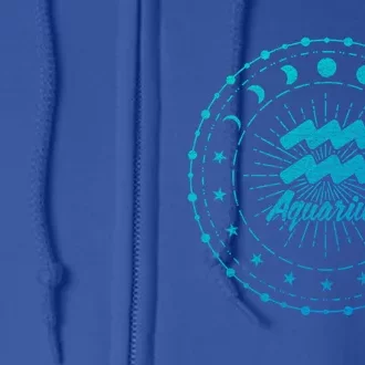 Celestial Aquarius Zodiac Symbol Gift Full Zip Hoodie