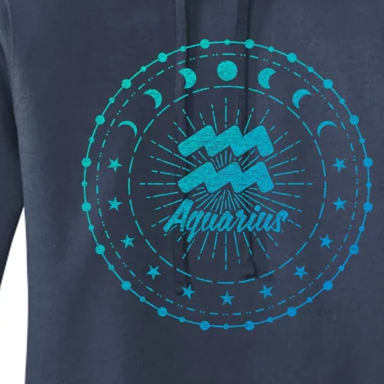 Celestial Aquarius Zodiac Symbol Gift Women's Pullover Hoodie