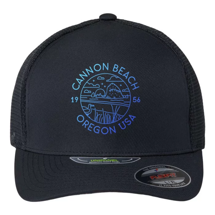 Cannon Beach 1956 Oregon Clatsop Gift Flexfit Unipanel Trucker Cap