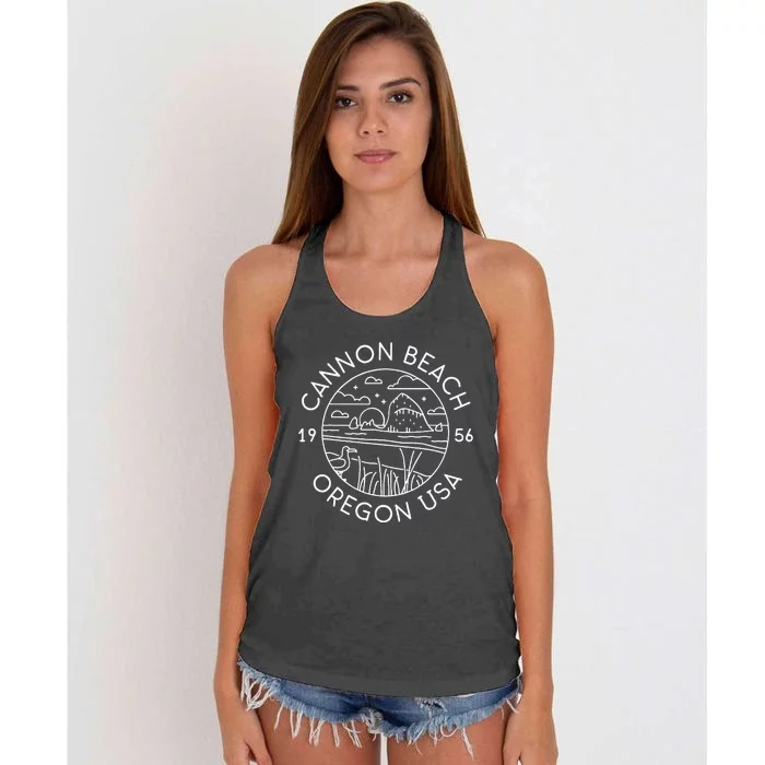 Cannon Beach 1956 Oregon Clatsop Women's Knotted Racerback Tank