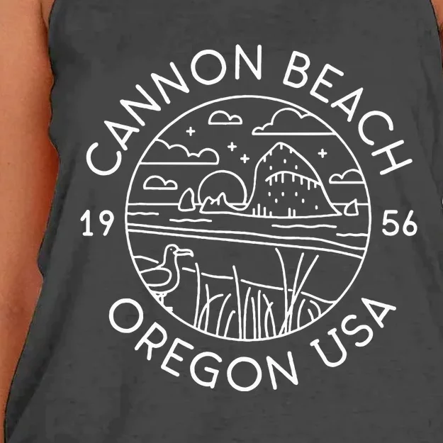 Cannon Beach 1956 Oregon Clatsop Women's Knotted Racerback Tank