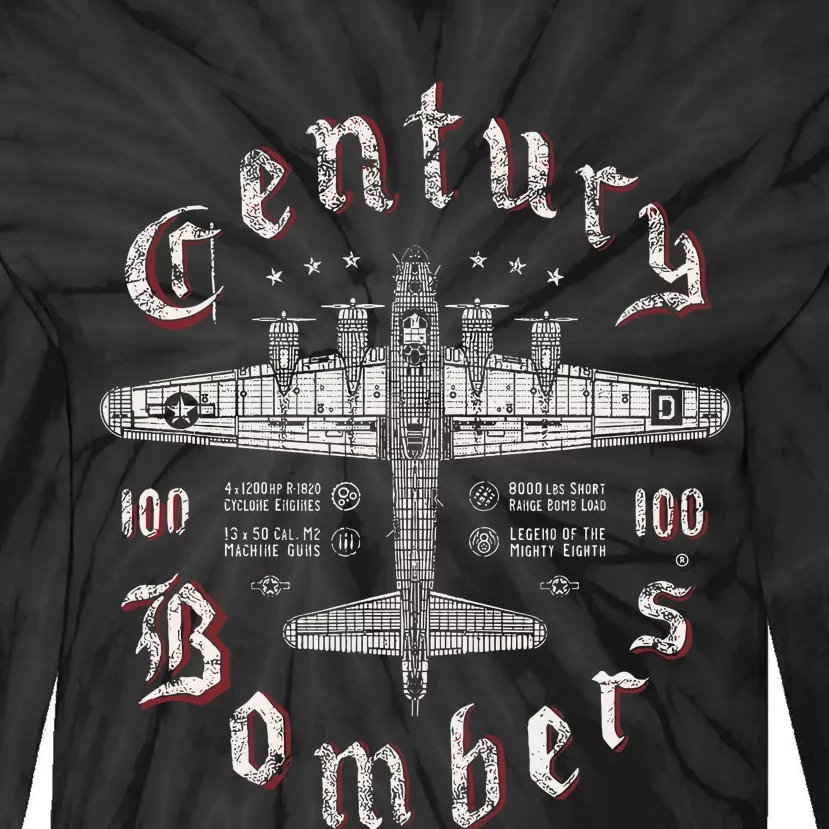 Century Bombers 100th Bomb Group B 17 Tie-Dye Long Sleeve Shirt