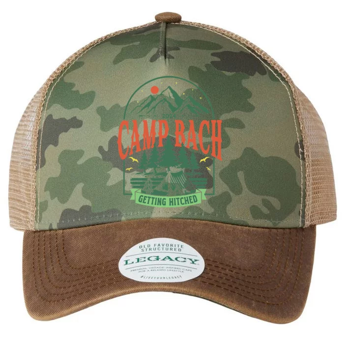 Camp Bach 2024 Getting Hitched Camping Bachelorette Party Legacy Tie Dye Trucker Hat