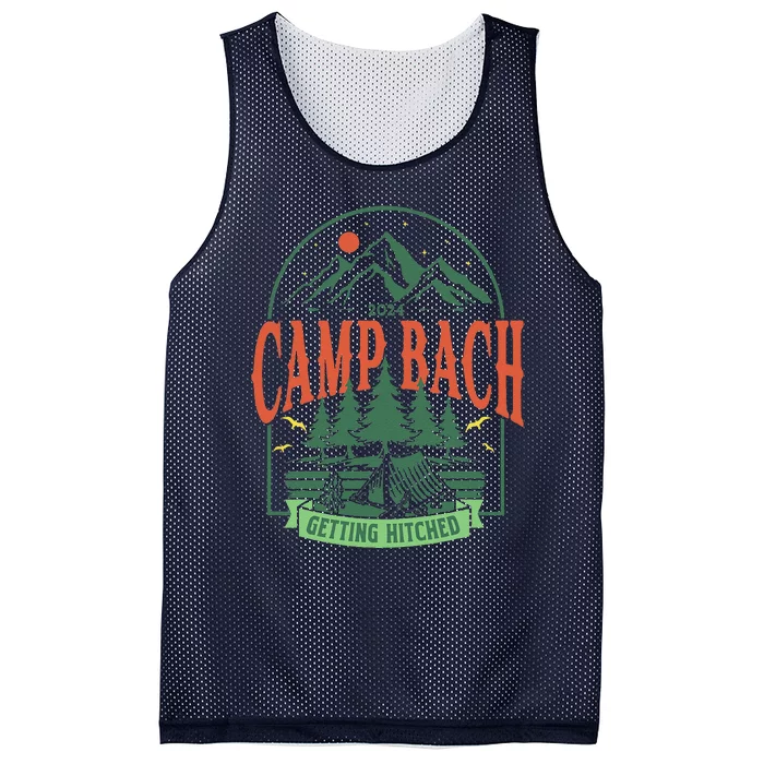 Camp Bach 2024 Getting Hitched Camping Bachelorette Party Mesh Reversible Basketball Jersey Tank