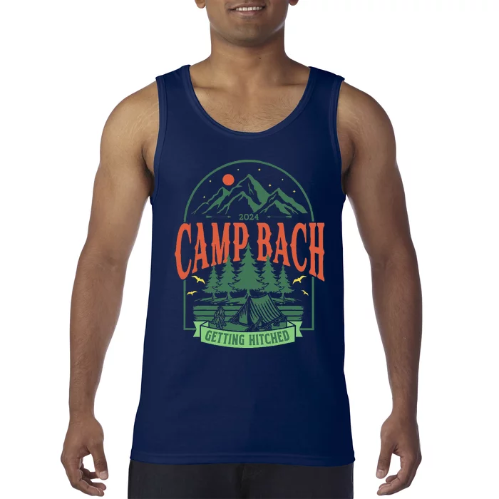 Camp Bach 2024 Getting Hitched Camping Bachelorette Party Tank Top