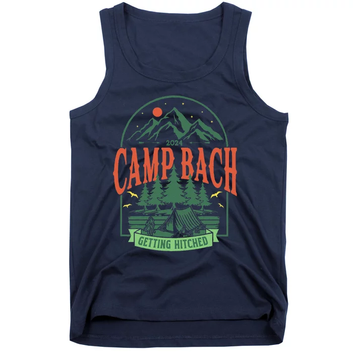 Camp Bach 2024 Getting Hitched Camping Bachelorette Party Tank Top