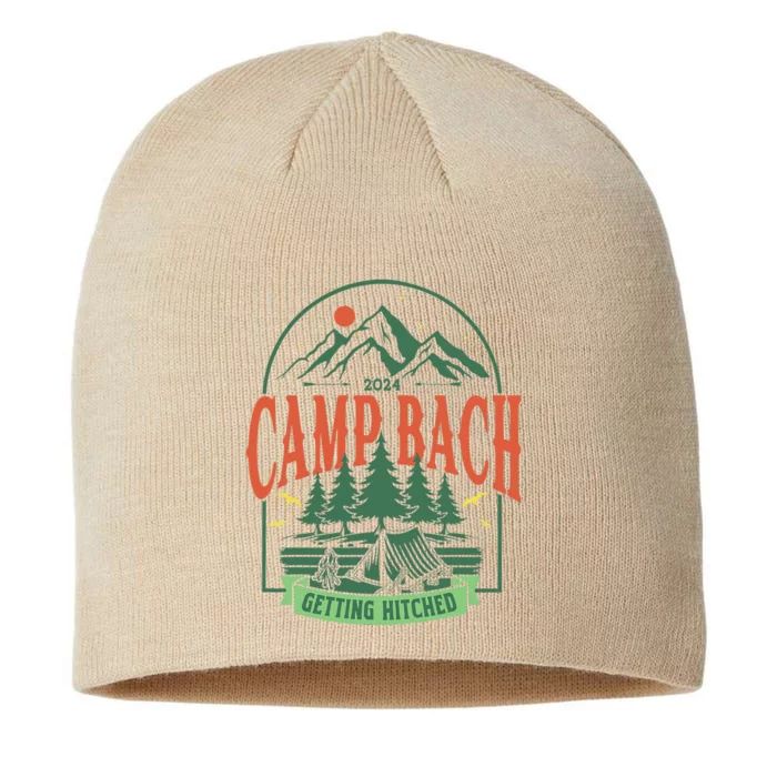 Camp Bach 2024 Getting Hitched Camping Bachelorette Party 8 1/2in Sustainable Knit Beanie