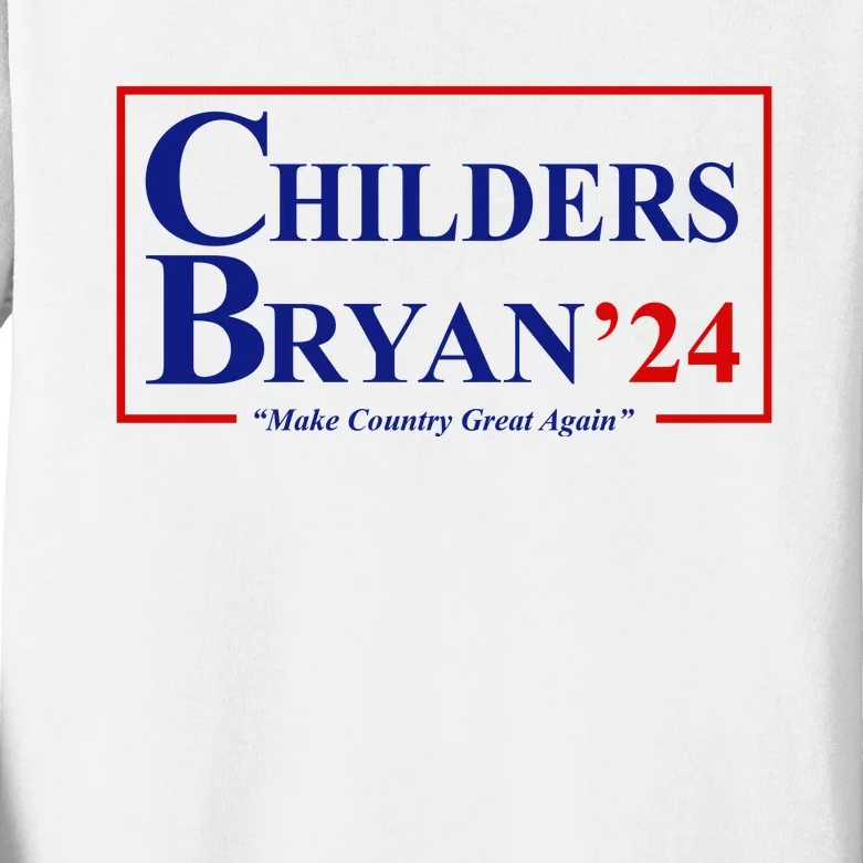 Childers Bryan 2024 Make Country Great Again Kids Long Sleeve Shirt