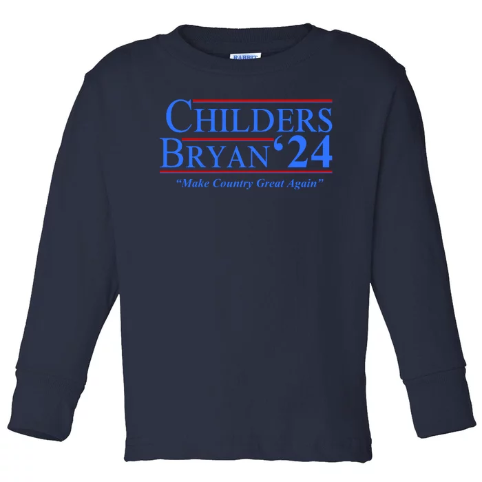 Childers Bryan 2024 Make Country Great Again Toddler Long Sleeve Shirt