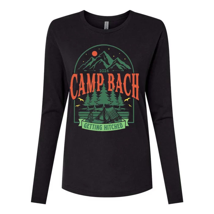 Camp Bach 2024 Getting Hitched Camping Womens Cotton Relaxed Long Sleeve T-Shirt