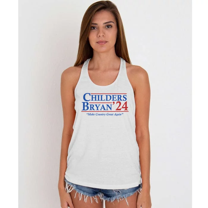 Childers Bryan 2024 Make Country Great Again Women's Knotted Racerback Tank