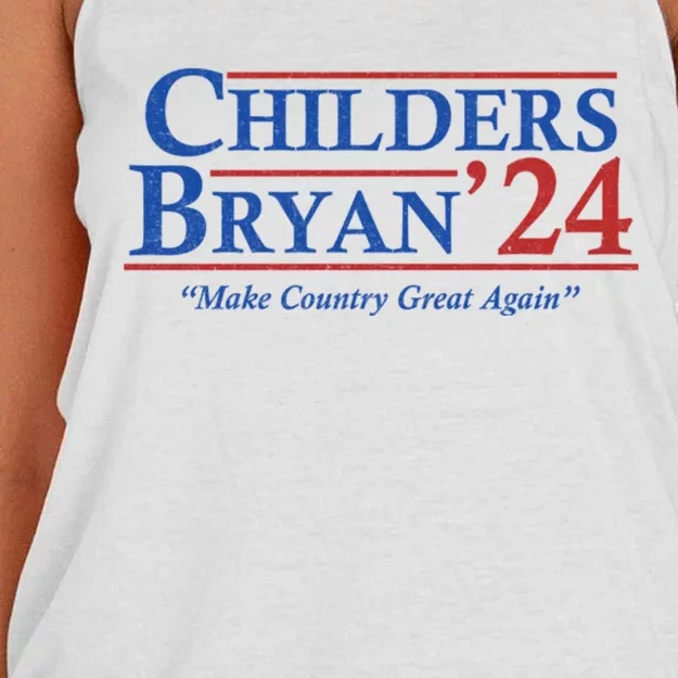 Childers Bryan 2024 Make Country Great Again Women's Knotted Racerback Tank