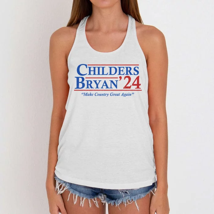 Childers Bryan 2024 Make Country Great Again Women's Knotted Racerback Tank