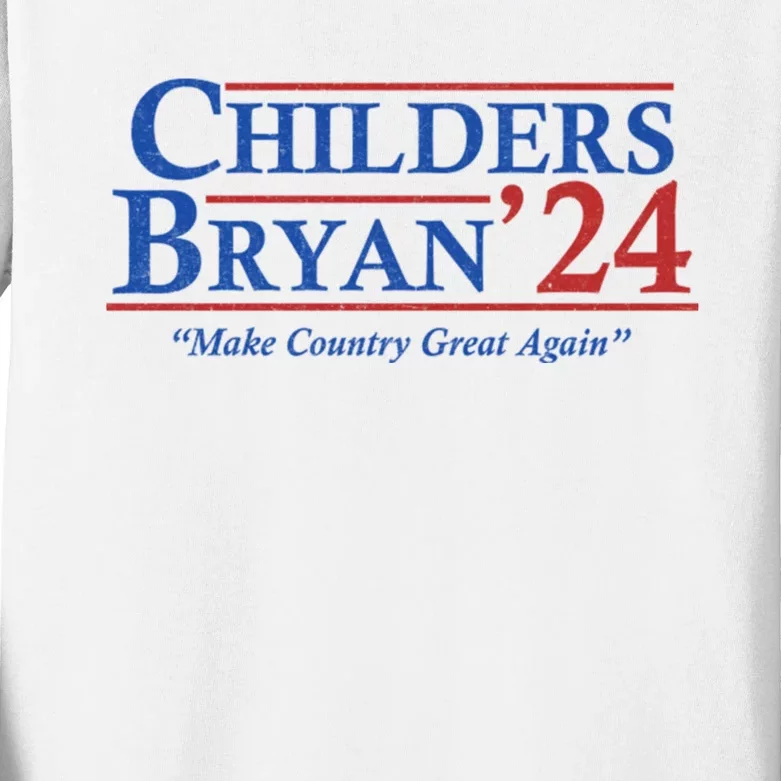 Childers Bryan 2024 Make Country Great Again Kids Long Sleeve Shirt