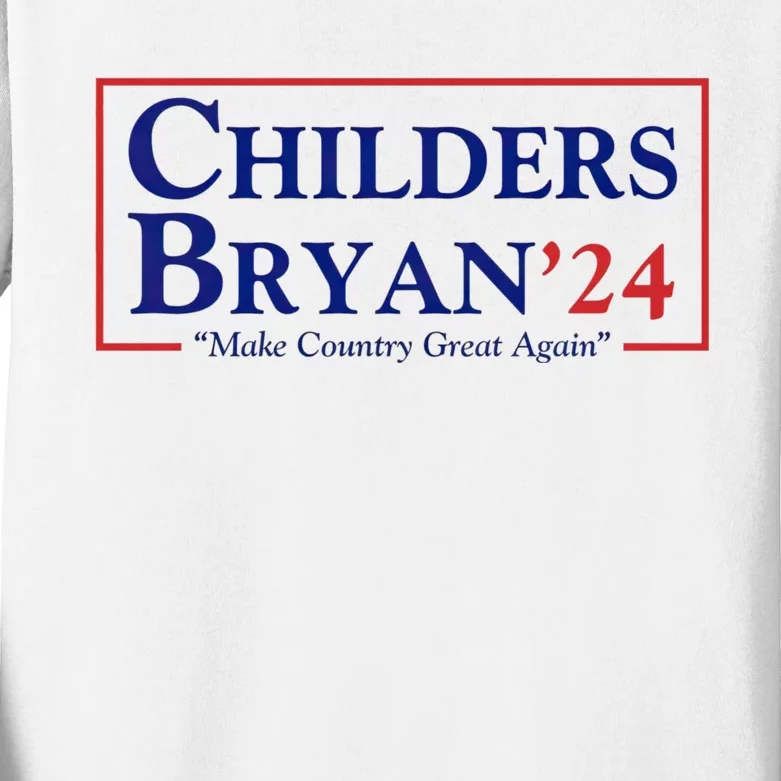 Childers Bryan 2024 Make Country Great Again Kids Long Sleeve Shirt