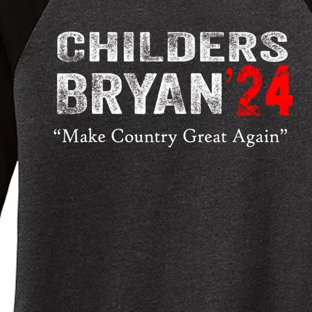 Childers Bryan 2024 Make Country Great Again Women's Tri-Blend 3/4-Sleeve Raglan Shirt