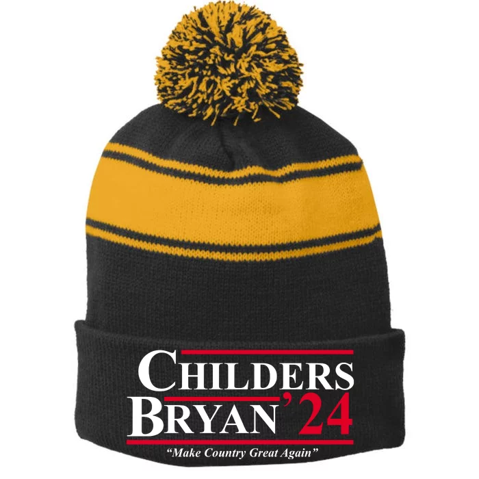 Childers Bryan 2024 Make Country Great Again Stripe Pom Pom Beanie