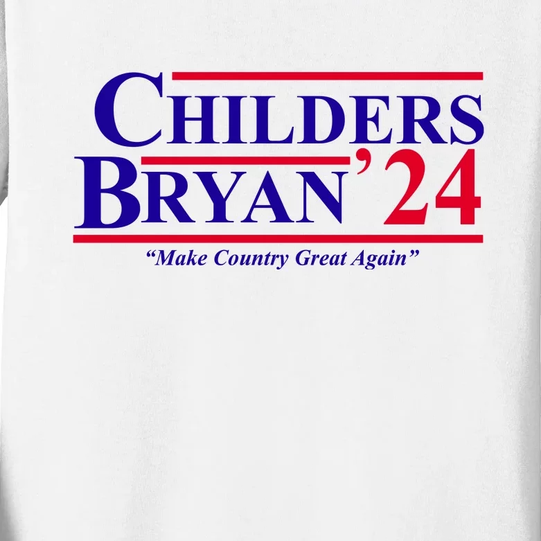 Childers Bryan 2024 Make Country Great Again Kids Long Sleeve Shirt