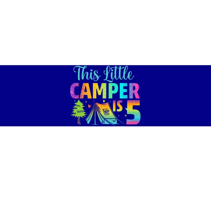 Camper Birthday 5 Years Old Camping 5th Bday Funny Bumper Sticker