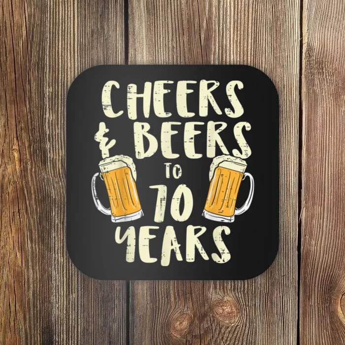 Cheers Beers 70 Years Old 70th Birthday Drinking Gift Coaster