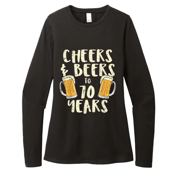 Cheers Beers 70 Years Old 70th Birthday Drinking Gift Womens CVC Long Sleeve Shirt