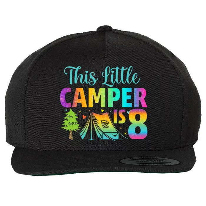 Camper Birthday 8 Years Old Camping 8th Bday Funny Wool Snapback Cap