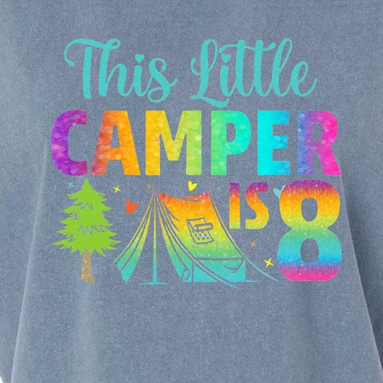 Camper Birthday 8 Years Old Camping 8th Bday Funny Garment-Dyed Women's Muscle Tee