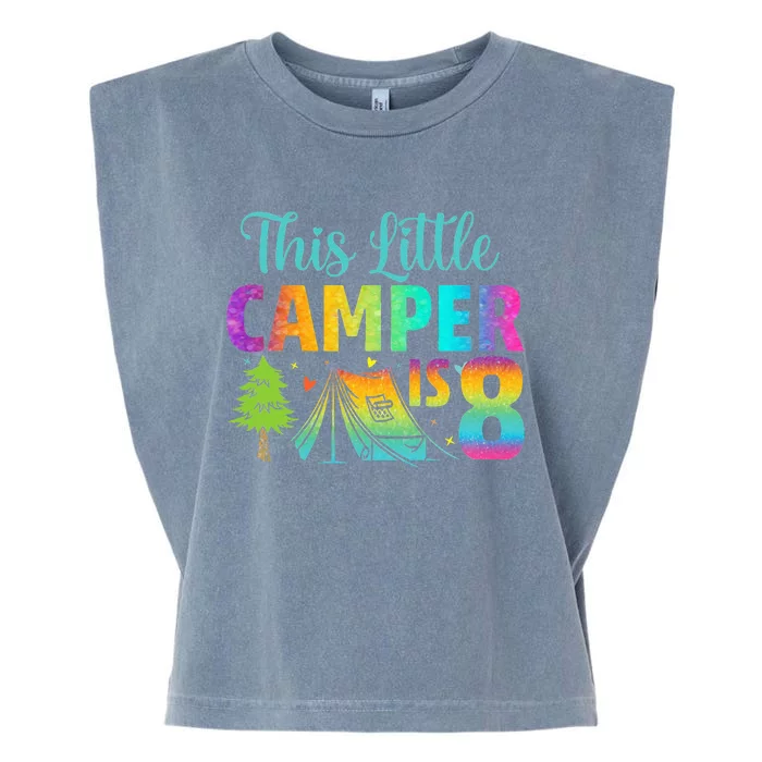 Camper Birthday 8 Years Old Camping 8th Bday Funny Garment-Dyed Women's Muscle Tee