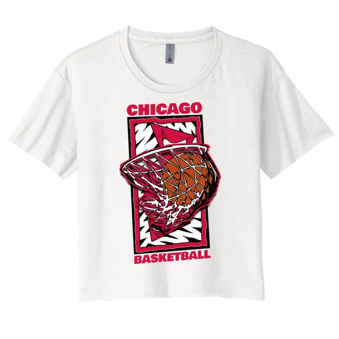 Chicago Basketball 90's Style Women's Crop Top Tee