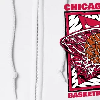 Chicago Basketball 90's Style Full Zip Hoodie