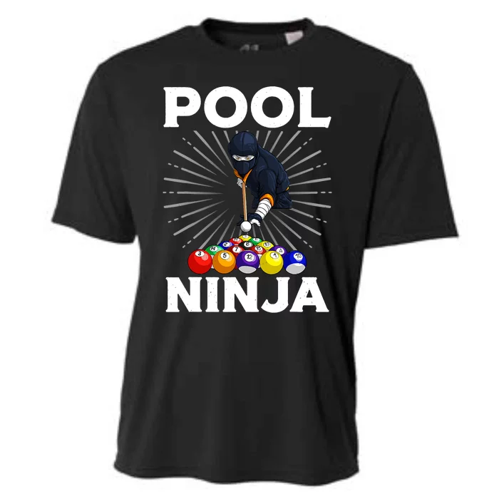 Cool Billiards Art For Pool Player Ninja Billiard Cooling Performance Crew T-Shirt