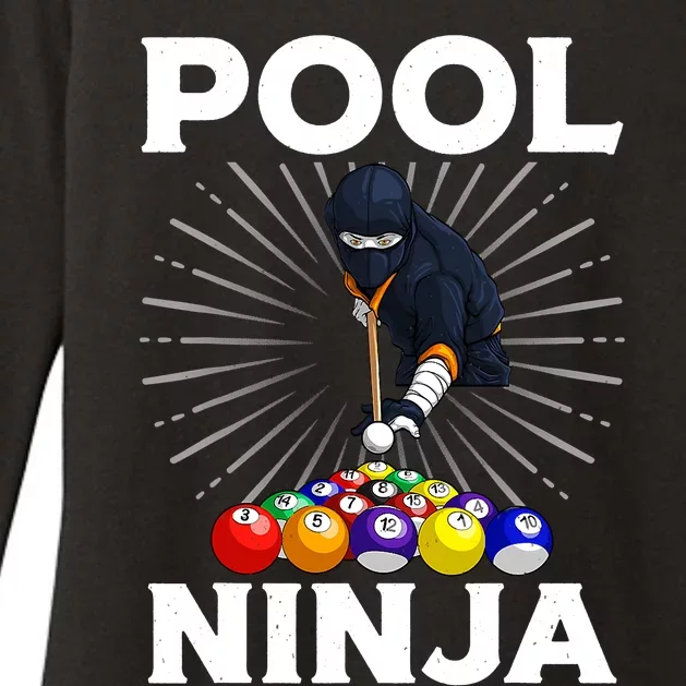 Cool Billiards Art For Pool Player Ninja Billiard Womens CVC Long Sleeve Shirt