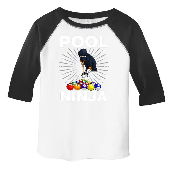 Cool Billiards Art For Pool Player Ninja Billiard Toddler Fine Jersey T-Shirt