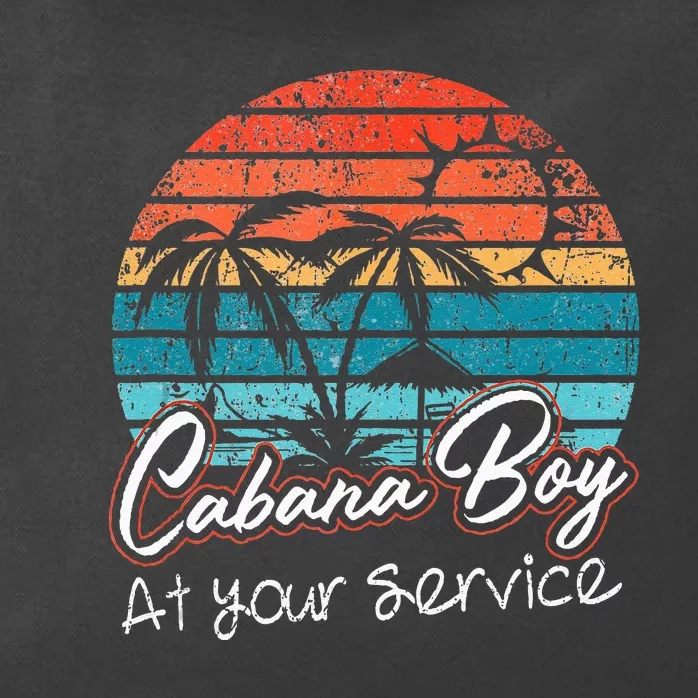 CABANA BOY AT YOUR SERVICE POOL PARTY BOY BARTENDER FUNNY Zip Tote Bag