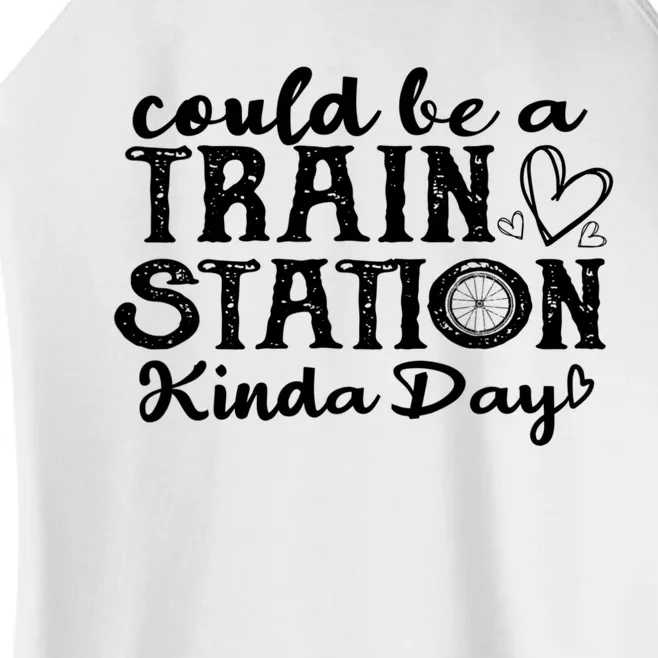 Could Be A Train Station Kinda Day Women’s Perfect Tri Rocker Tank