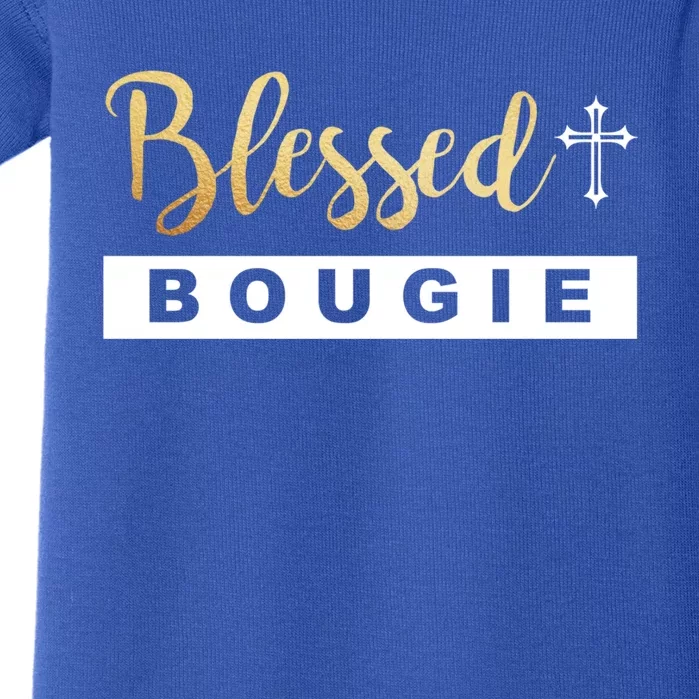 Christian Blessed And Bougie Bae Melanin Black And Magic Gift Baby Bodysuit