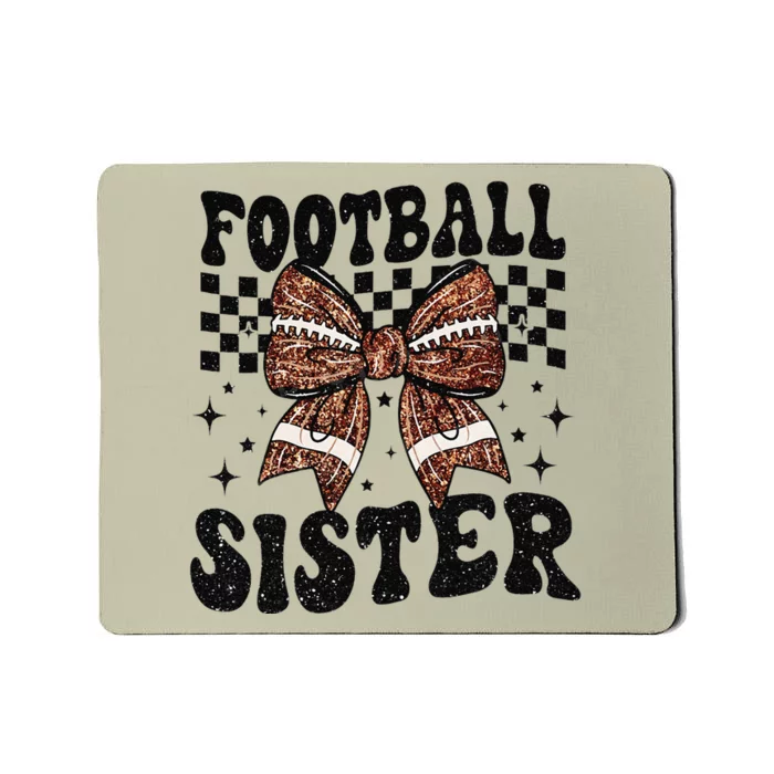 Coquette Bow American Football Sister Game Day Thanksgiving Gift Mousepad