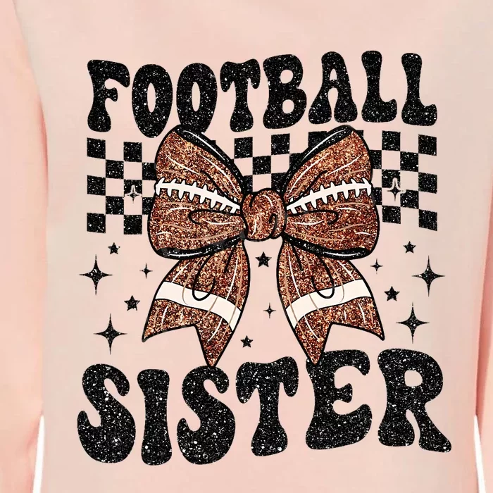 Coquette Bow American Football Sister Game Day Thanksgiving Womens California Wash Sweatshirt