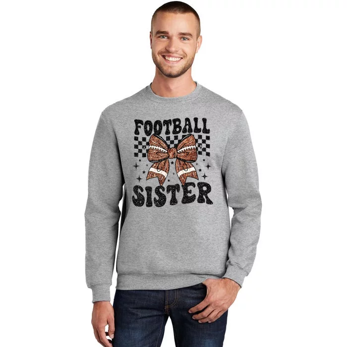 Coquette Bow American Football Sister Game Day Thanksgiving Sweatshirt