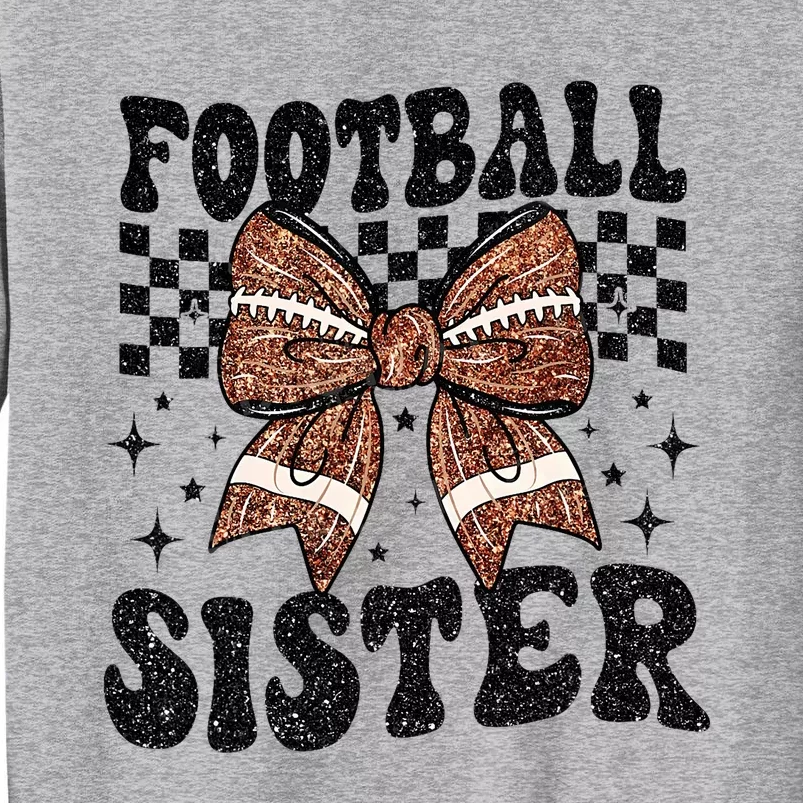 Coquette Bow American Football Sister Game Day Thanksgiving Sweatshirt