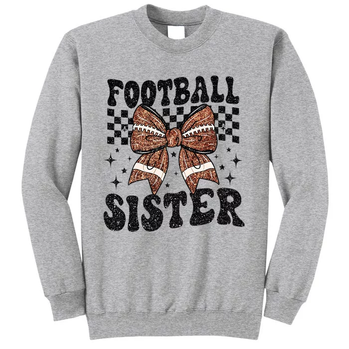 Coquette Bow American Football Sister Game Day Thanksgiving Sweatshirt