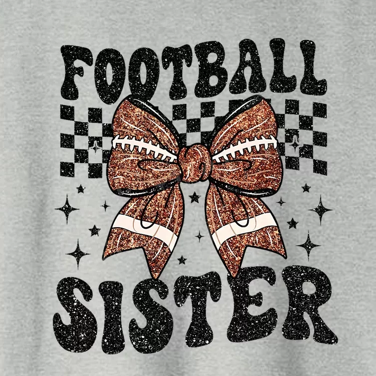 Coquette Bow American Football Sister Game Day Thanksgiving Women's Crop Top Tee