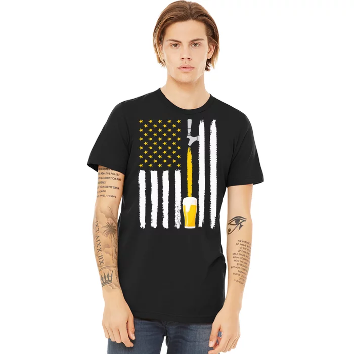 Craft Beer American Flag USA 4th July Brewery Premium T-Shirt