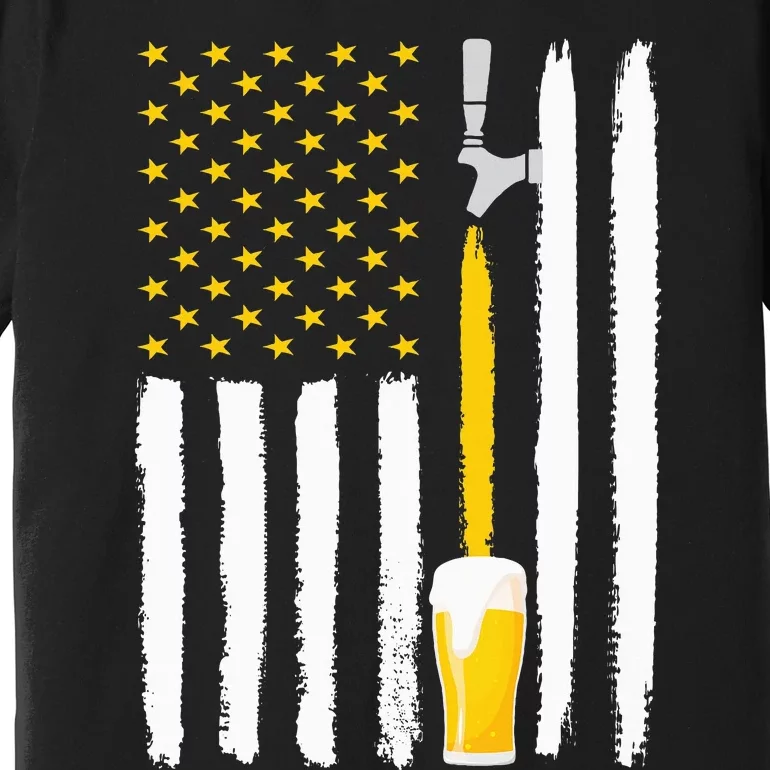 Craft Beer American Flag USA 4th July Brewery Premium T-Shirt