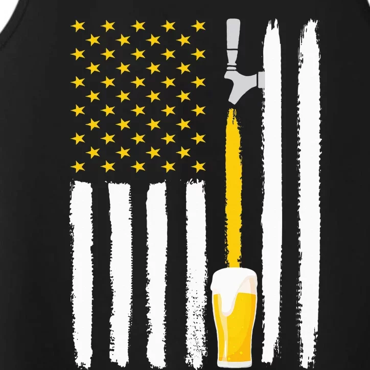 Craft Beer American Flag USA 4th July Brewery Performance Tank