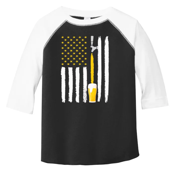 Craft Beer American Flag USA 4th July Brewery Toddler Fine Jersey T-Shirt