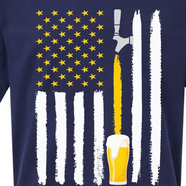 Craft Beer American Flag USA 4th July Brewery Sueded Cloud Jersey T-Shirt