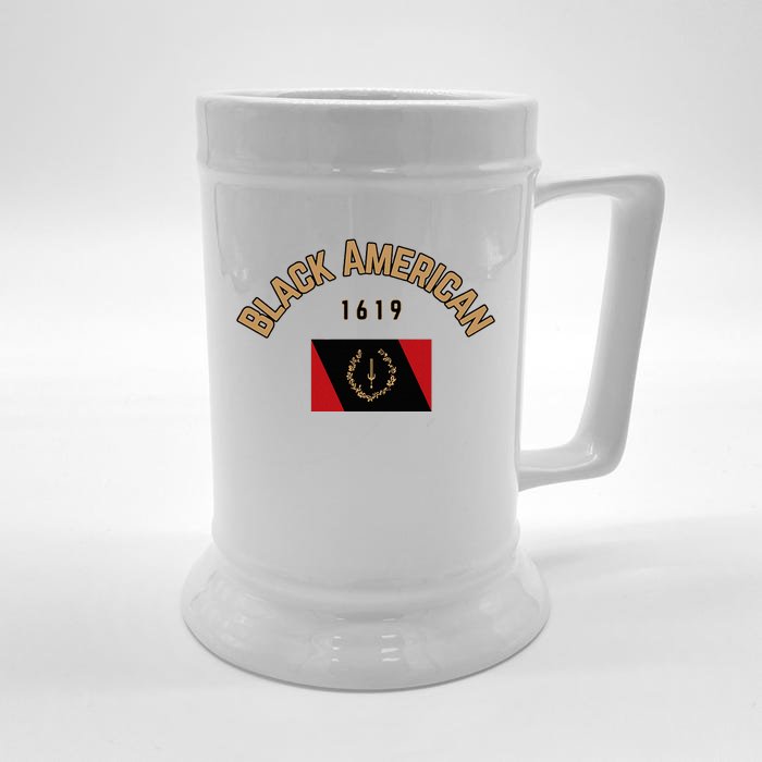 Cute Black American 1619 Black Afro American Heritage Flag Front & Back Beer Stein