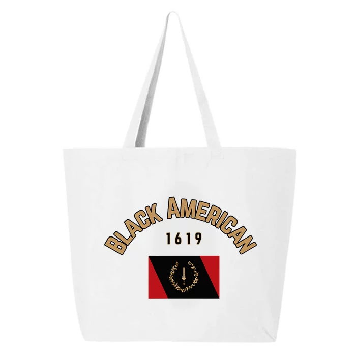 Cute Black American 1619 Black Afro American Heritage Flag 25L Jumbo Tote