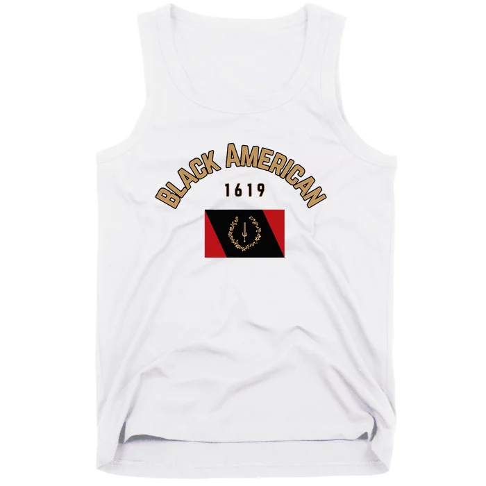 Cute Black American 1619 Black Afro American Heritage Flag Tank Top